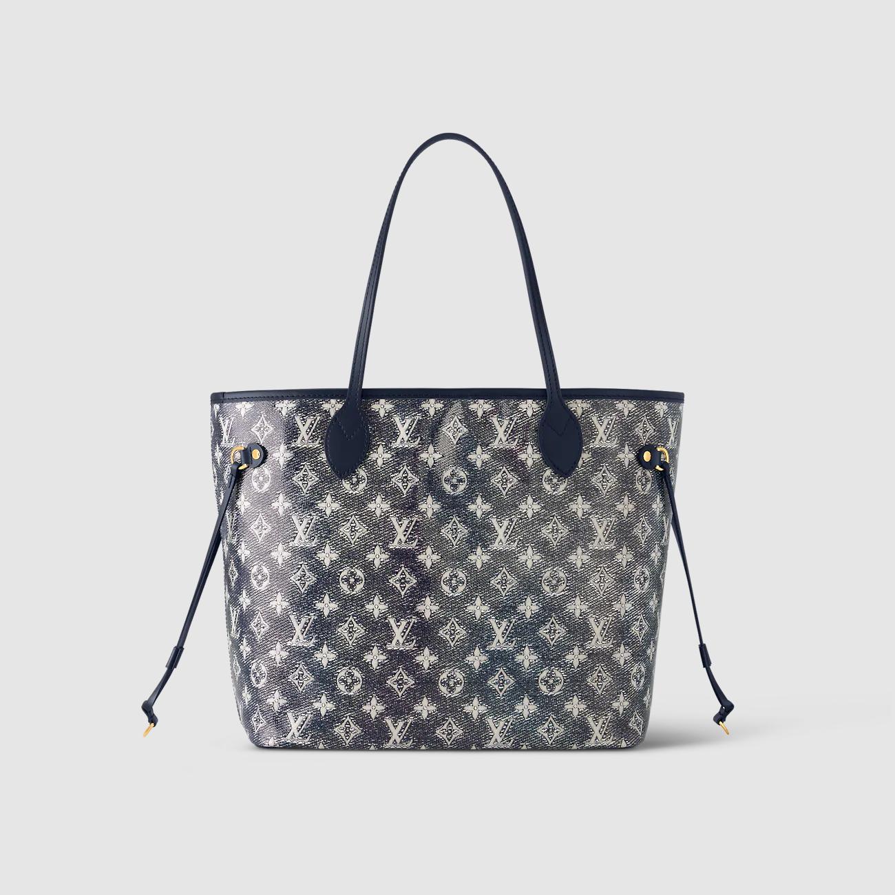 Túi Louis Vuitton Neverfull MM Nữ Đen Bạc